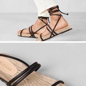 ALOHAS Black Espadrille Sandals Minimalist Design